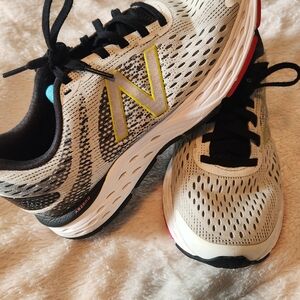 New Balance White and Black Running Shoes
